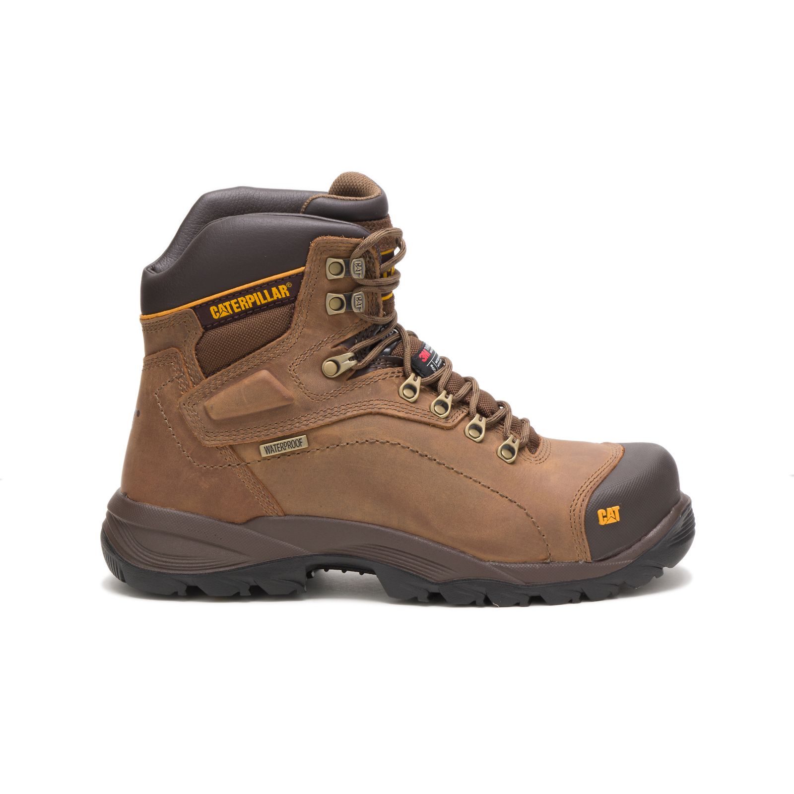 Caterpillar Boots South Africa - Cat Men's Diagnostic Hi Waterproof Thinsulate™ Steel Toe Work Boots Dark Beige XY6745308